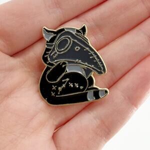 Plague Doctor Raccoon Soft Enamel Pin Gothic Dark Cute Lapel Badge